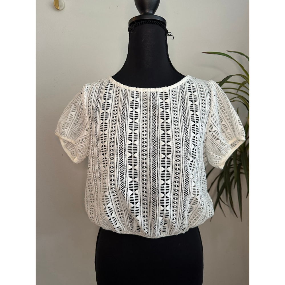 Women's Maje White Lace Blouse Top Size M